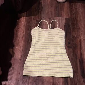 lululemon athletica Yellow and Gray Striped Tank Top